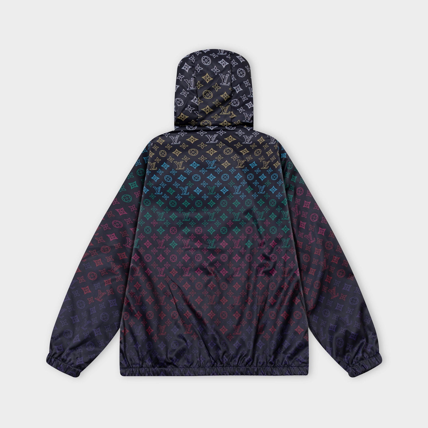 251008 new high-quality full-print gradient hooded windbreaker jacket