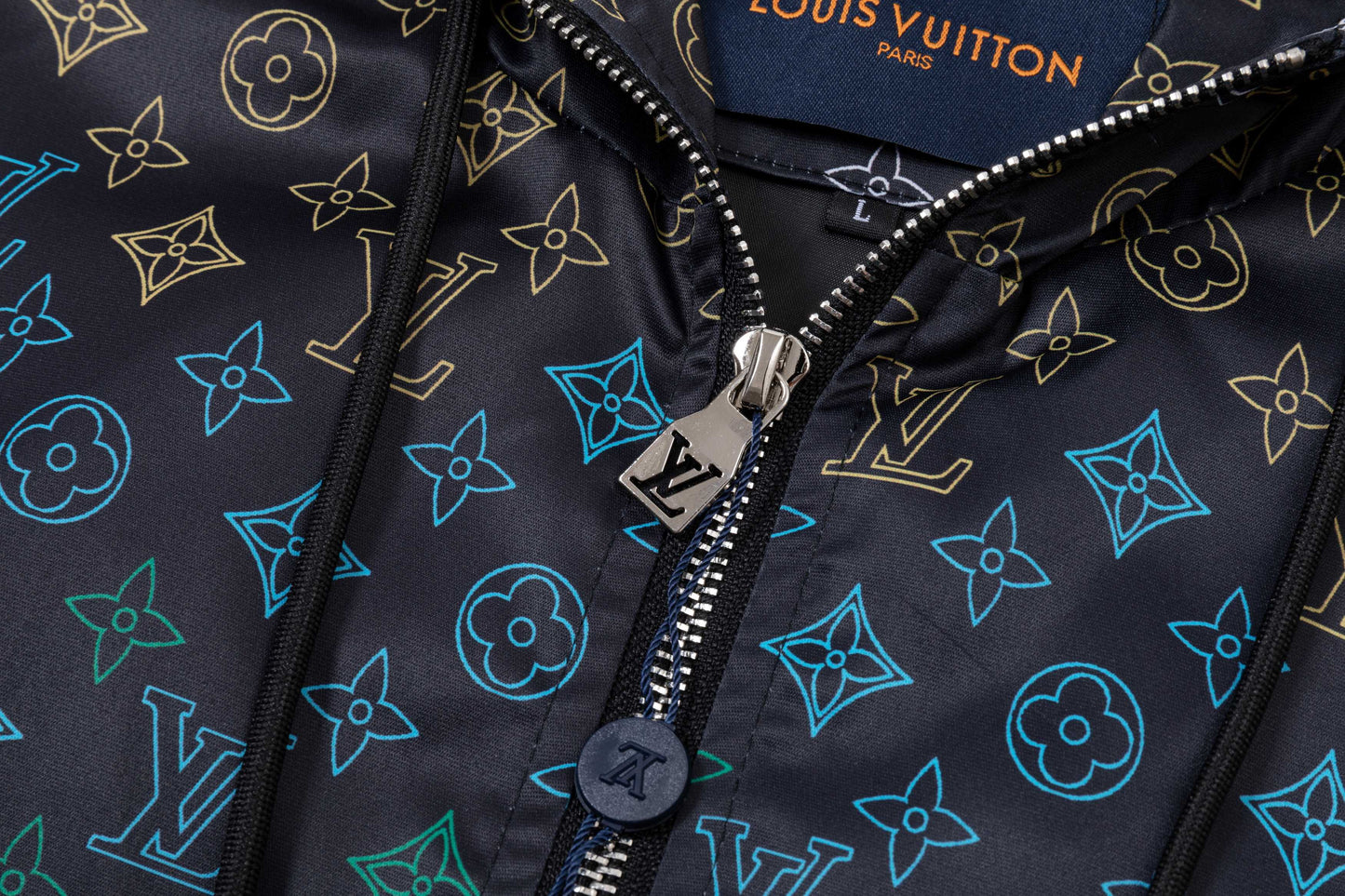 251008 new high-quality full-print gradient hooded windbreaker jacket