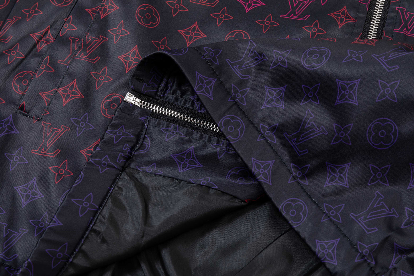 251008 new high-quality full-print gradient hooded windbreaker jacket