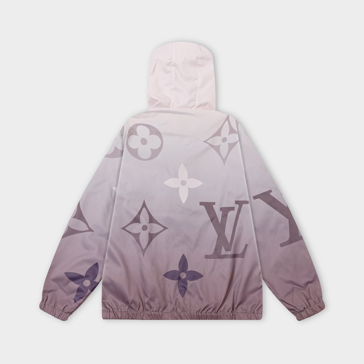 251008 new high-quality large-sized gradient hooded windbreaker jacket