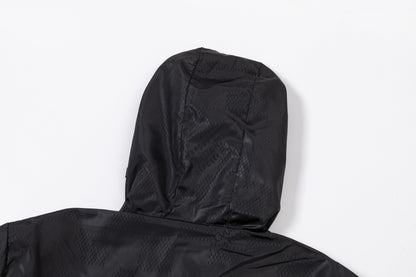 251008 New high-quality dark-patterned checkerboard hooded trench jacket