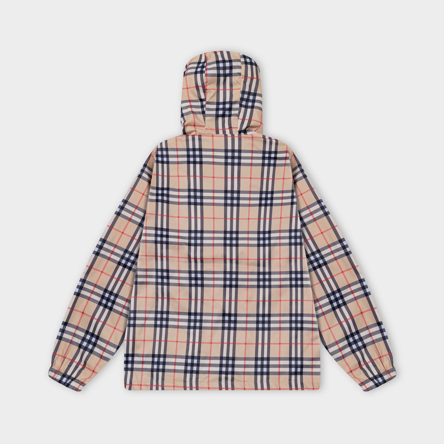 251008 new high-quality classic checkered hooded windbreaker jacket