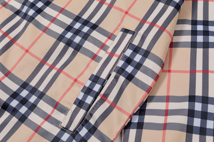 251008 new high-quality classic checkered hooded windbreaker jacket