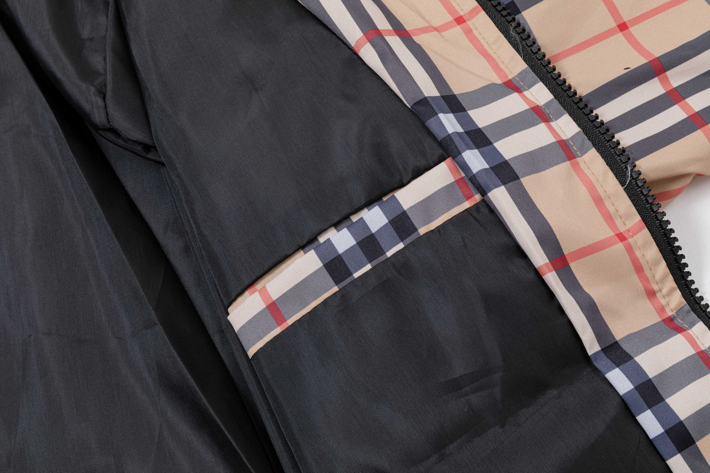 251008 new high-quality classic checkered hooded windbreaker jacket