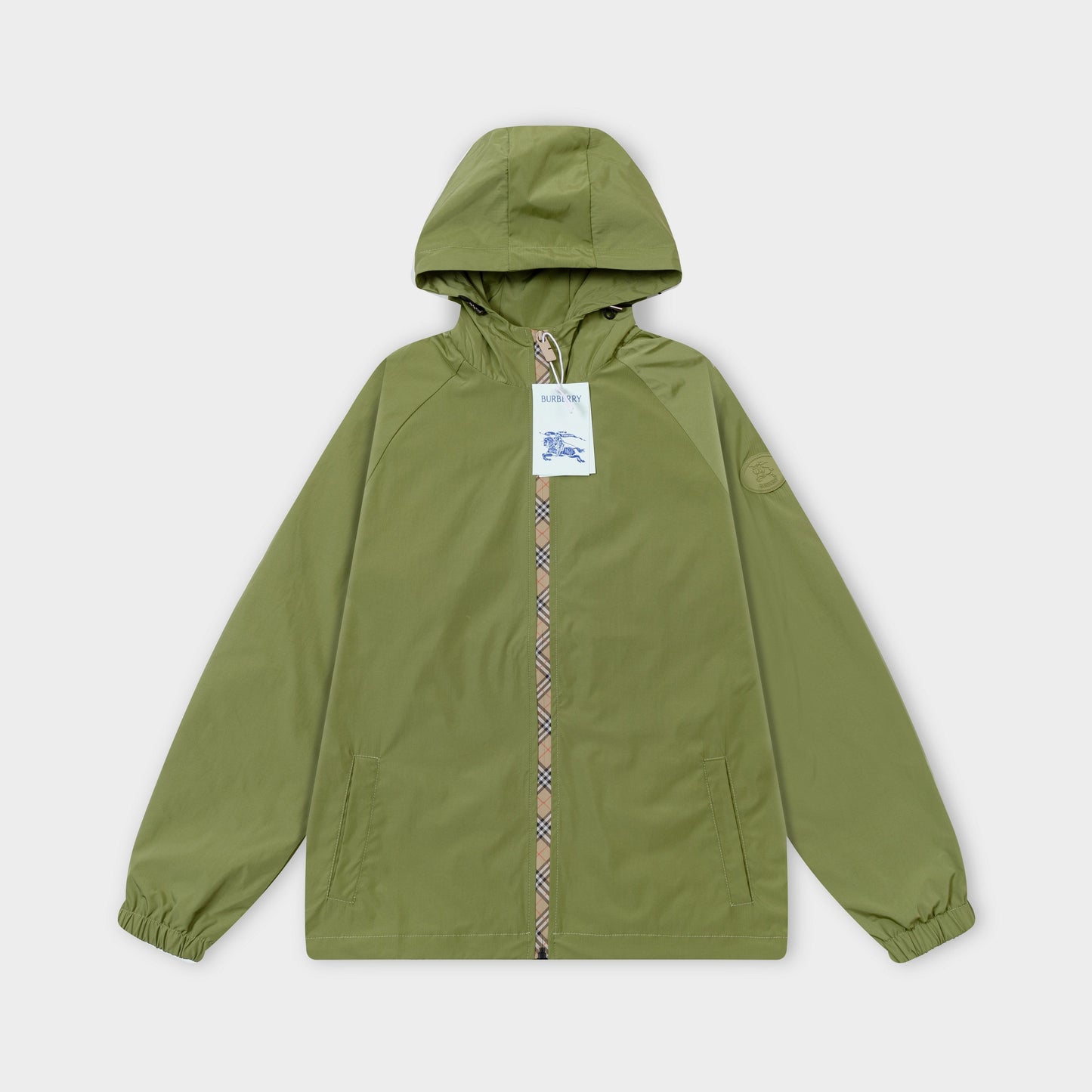 251008 New high-quality zipper patchwork hooded trench coat
