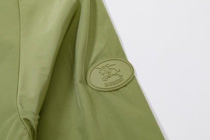 251008 New high-quality zipper patchwork hooded trench coat