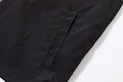 251008 New high-quality zipper patchwork hooded trench coat