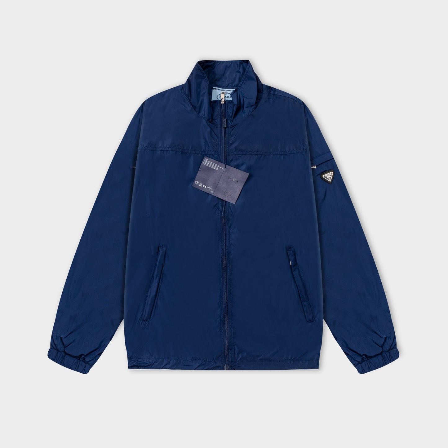 251008 New high-quality, simple style triangular label trench coat jacket