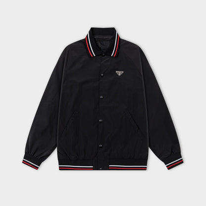 251008 New high-quality lapel triangular label windbreaker jacket