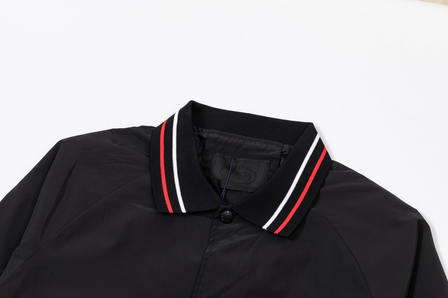 251008 New high-quality lapel triangular label windbreaker jacket