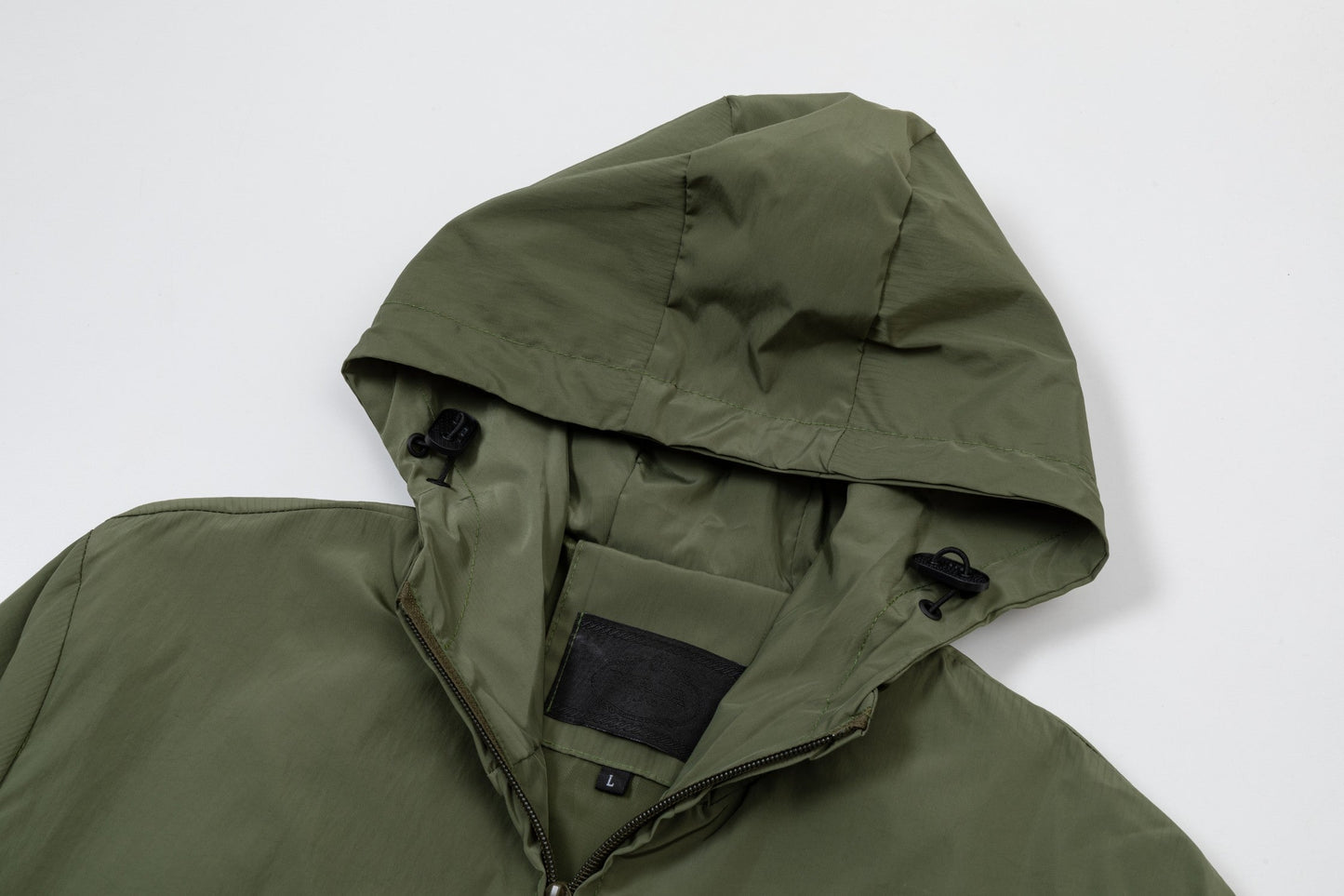 251008 New high-quality triangular leather hooded windbreaker jacket