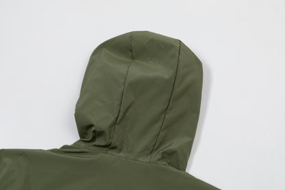251008 New high-quality triangular leather hooded windbreaker jacket