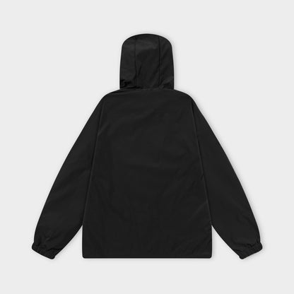 251008 New high-quality triangular leather hooded windbreaker jacket