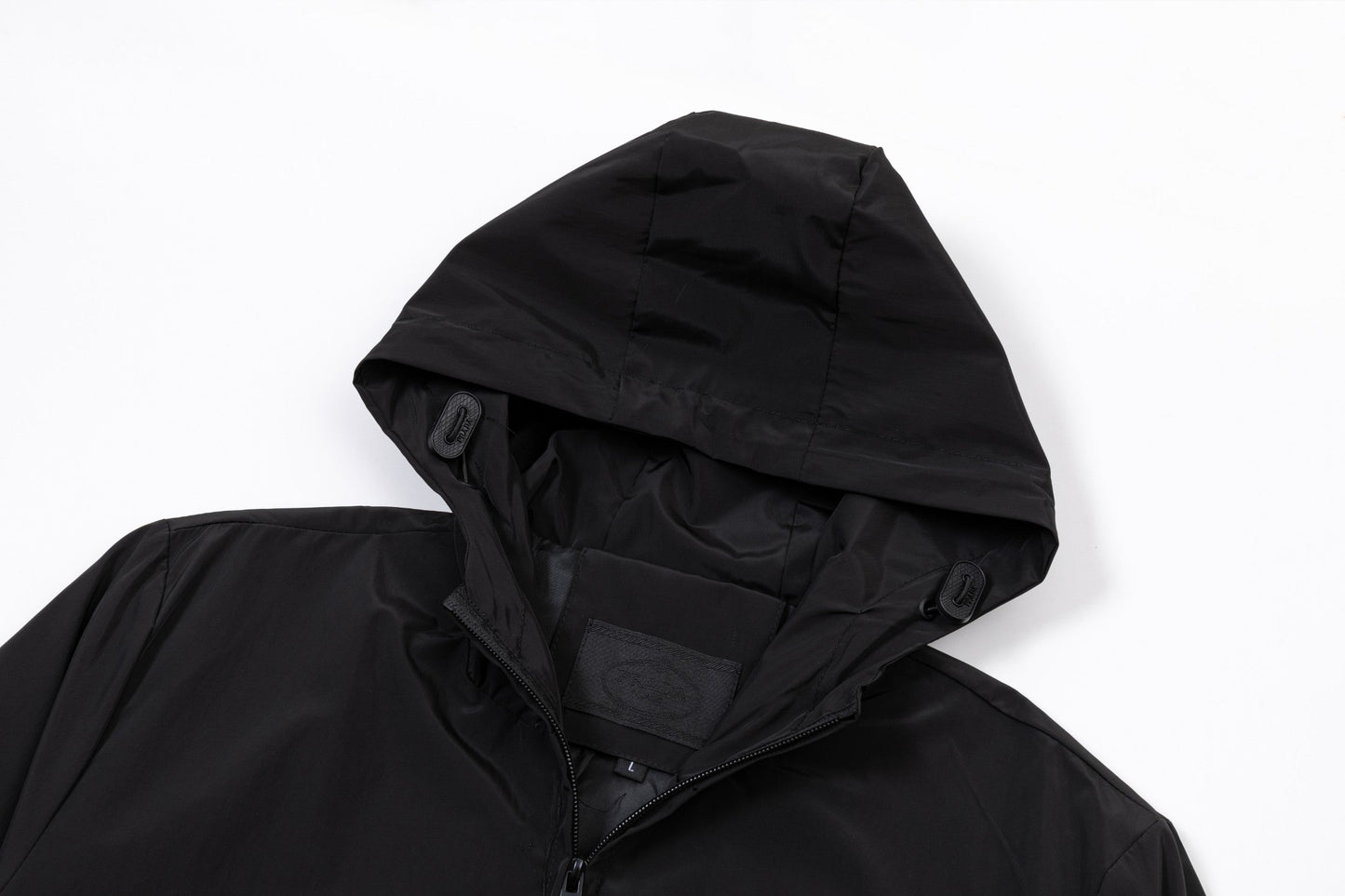251008 New high-quality triangular leather hooded windbreaker jacket