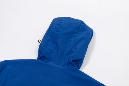 251008 New high-quality triangular leather hooded windbreaker jacket
