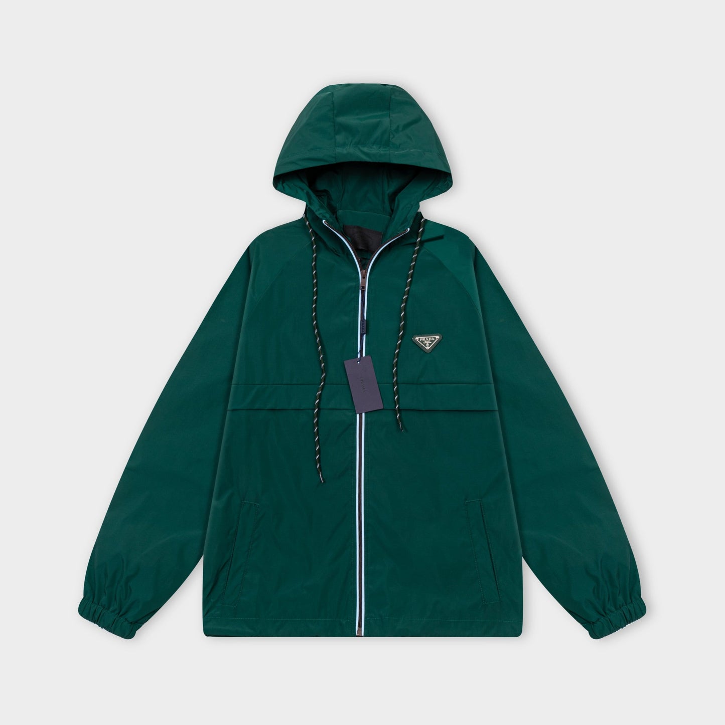 251008 new high-quality hooded trench jacket with a patchwork zipper design