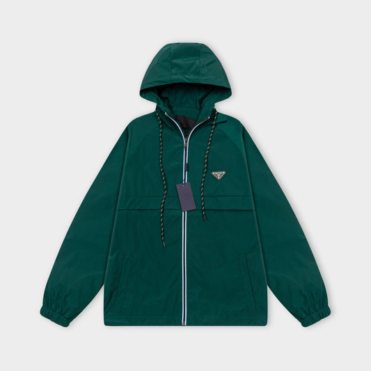 251008 new high-quality hooded trench jacket with a patchwork zipper design