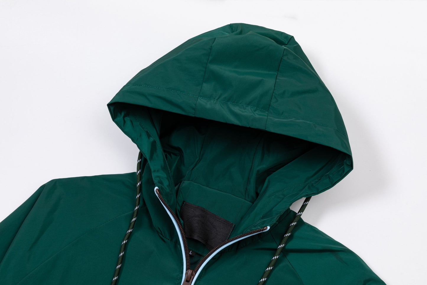 251008 new high-quality hooded trench jacket with a patchwork zipper design
