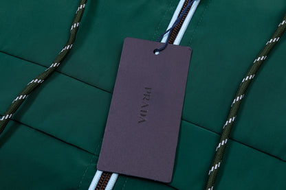 251008 new high-quality hooded trench jacket with a patchwork zipper design