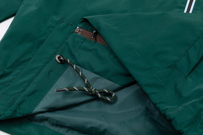 251008 new high-quality hooded trench jacket with a patchwork zipper design