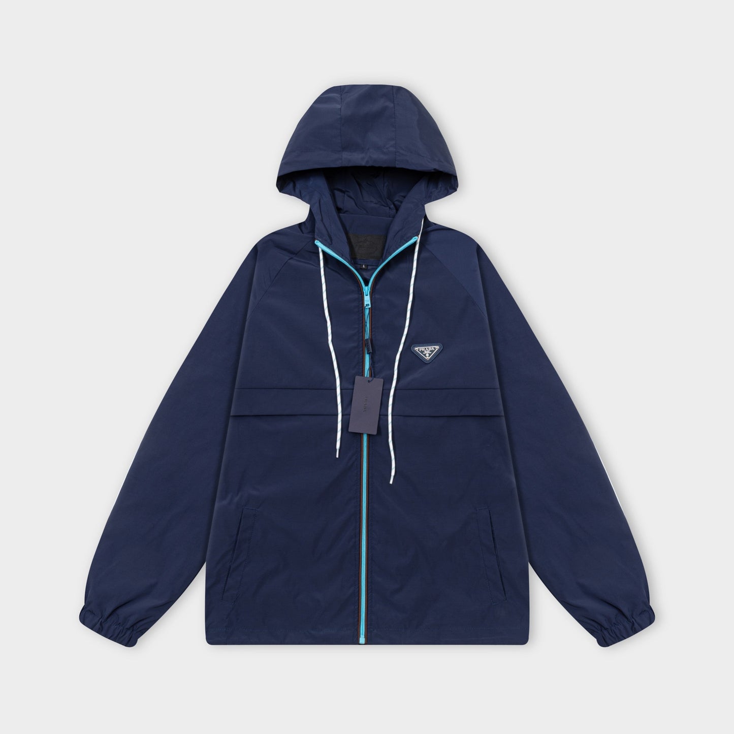 251008 new high-quality hooded trench jacket with a patchwork zipper design