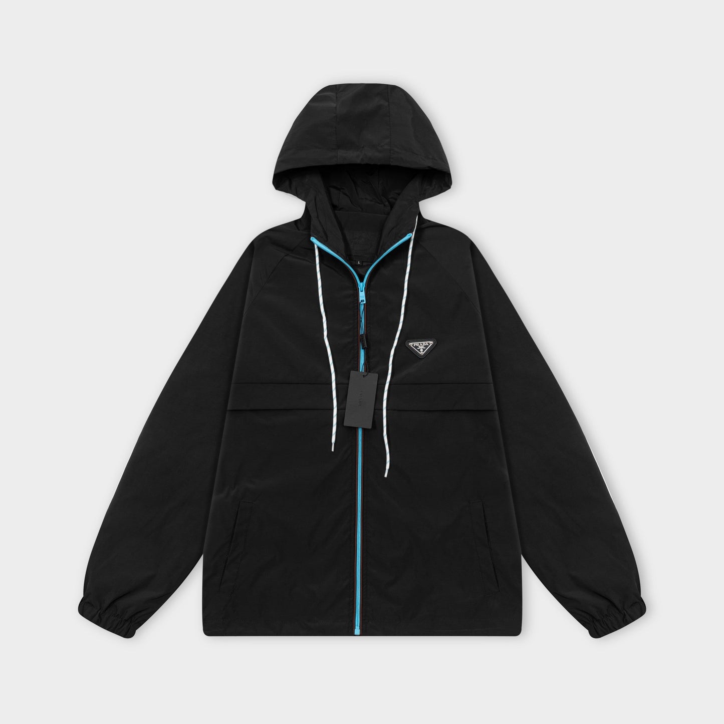 251008 new high-quality hooded trench jacket with a patchwork zipper design