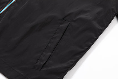 251008 new high-quality hooded trench jacket with a patchwork zipper design