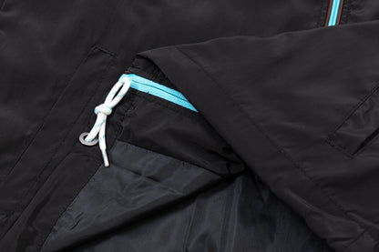 251008 new high-quality hooded trench jacket with a patchwork zipper design