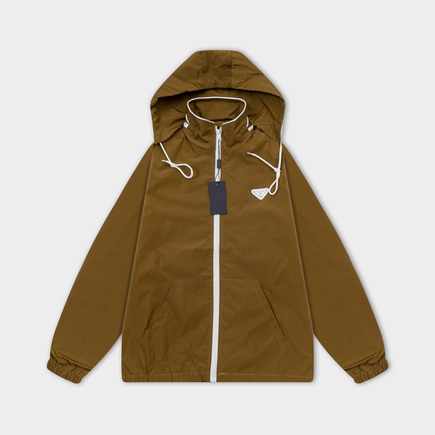 251008 new high-quality hooded trench jacket with a patchwork cap design