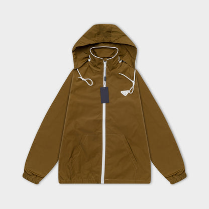 251008 new high-quality hooded trench jacket with a patchwork cap design