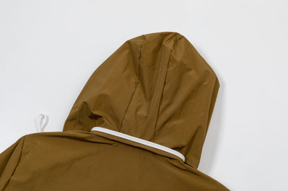 251008 new high-quality hooded trench jacket with a patchwork cap design