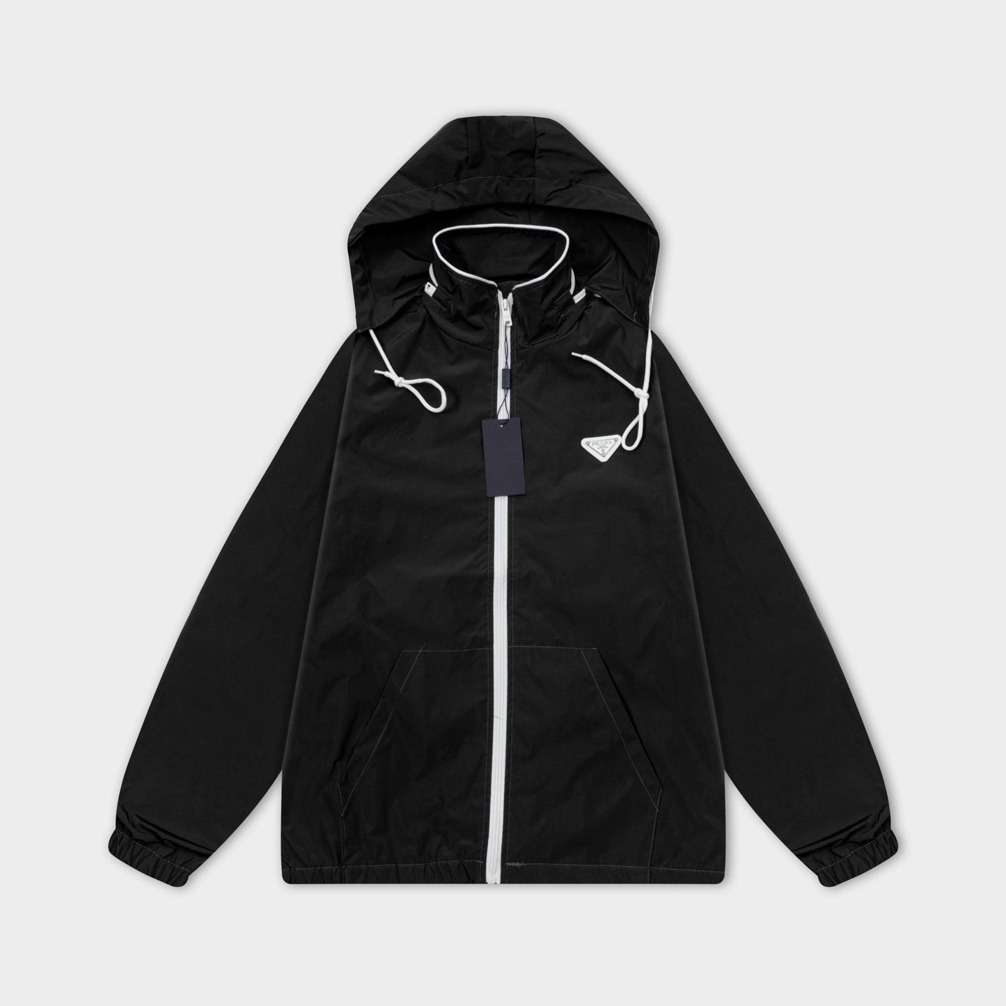 251008 new high-quality hooded trench jacket with a patchwork cap design