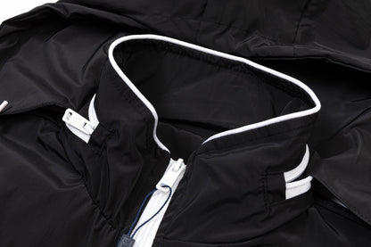 251008 new high-quality hooded trench jacket with a patchwork cap design
