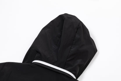 251008 new high-quality hooded trench jacket with a patchwork cap design