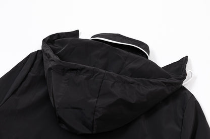 251008 new high-quality hooded trench jacket with a patchwork cap design