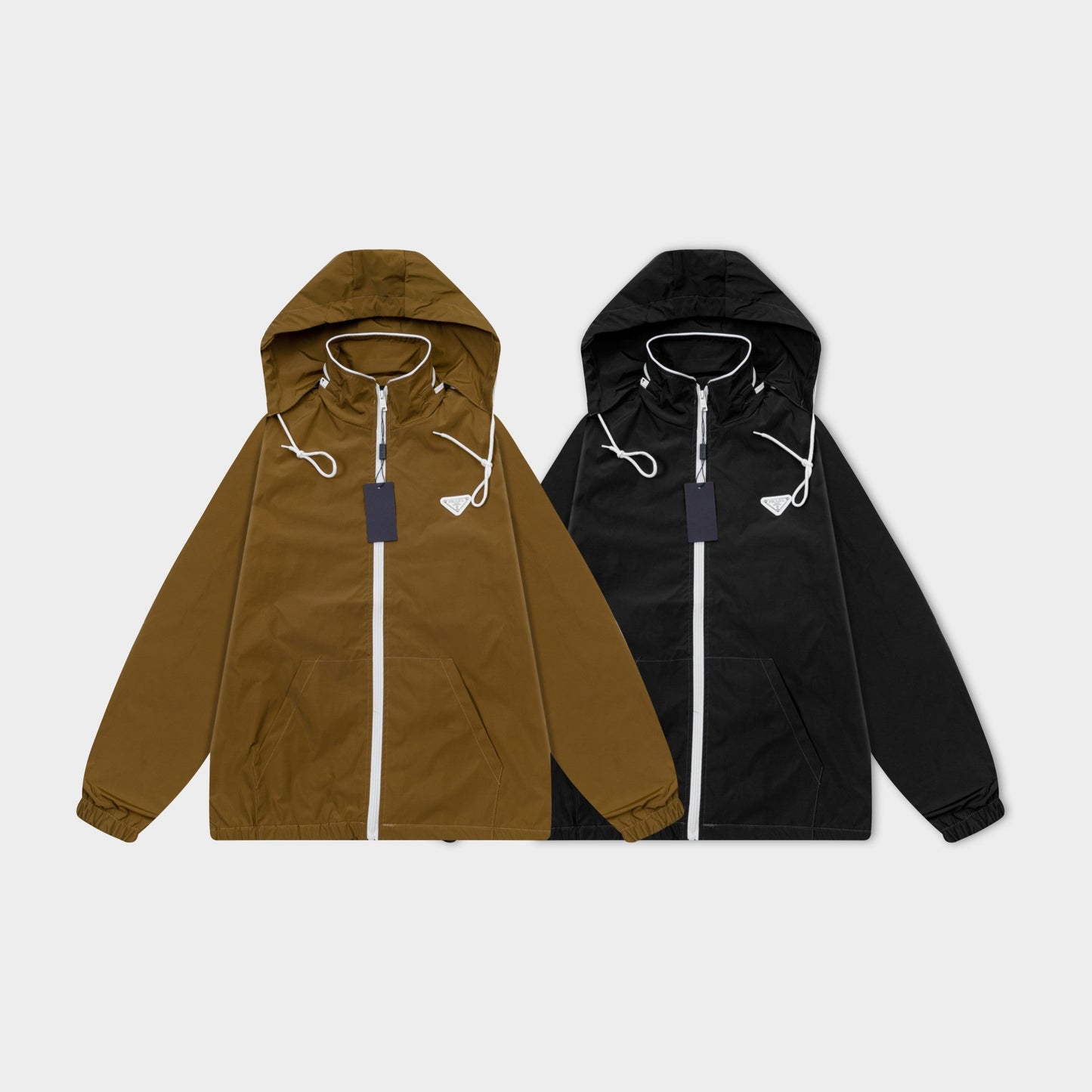 251008 new high-quality hooded trench jacket with a patchwork cap design