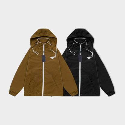 251008 new high-quality hooded trench jacket with a patchwork cap design