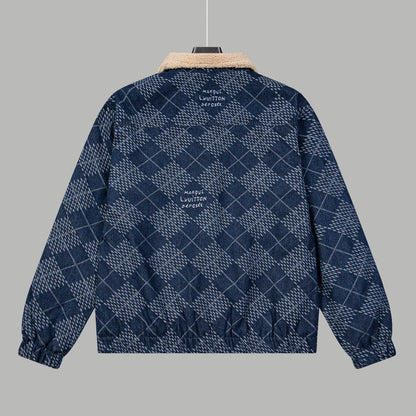 251014 A new high-quality thick lambskin denim jacket