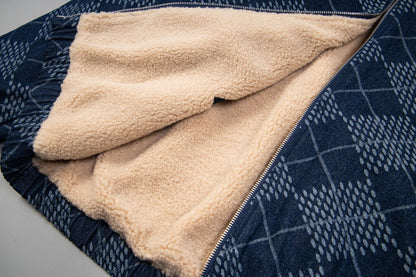 251014 A new high-quality thick lambskin denim jacket