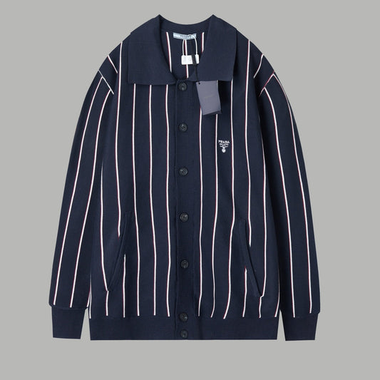 251014 New high-quality embroidered knitted cardigan and lapel sweater