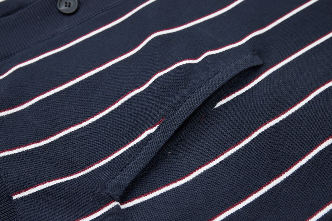 251014 New high-quality embroidered knitted cardigan and lapel sweater