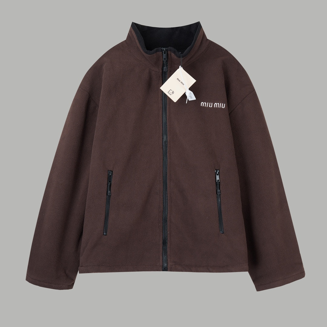251014 New high-quality embroidered logo polar fleece zipper jacket
