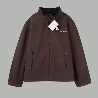 251014 New high-quality embroidered logo polar fleece zipper jacket