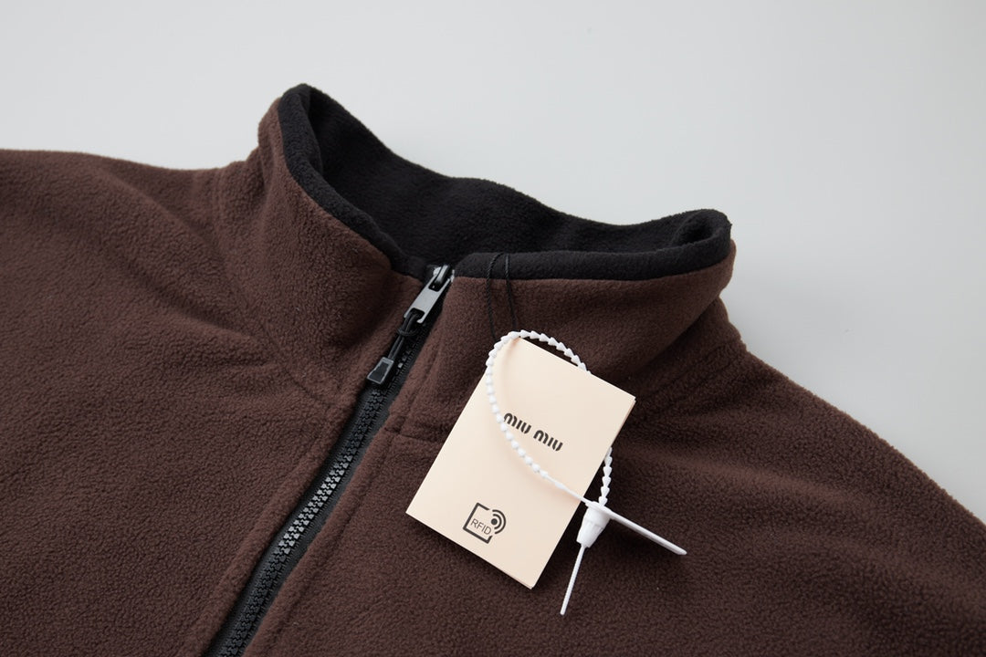 251014 New high-quality embroidered logo polar fleece zipper jacket