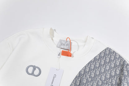 251014 A new high-quality fabric patchwork pocket round-neck sweatshirt
