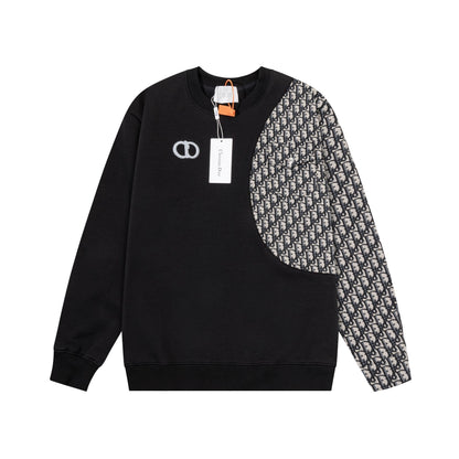 251014 A new high-quality fabric patchwork pocket round-neck sweatshirt