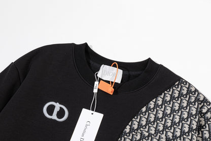 251014 A new high-quality fabric patchwork pocket round-neck sweatshirt