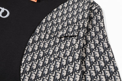 251014 A new high-quality fabric patchwork pocket round-neck sweatshirt