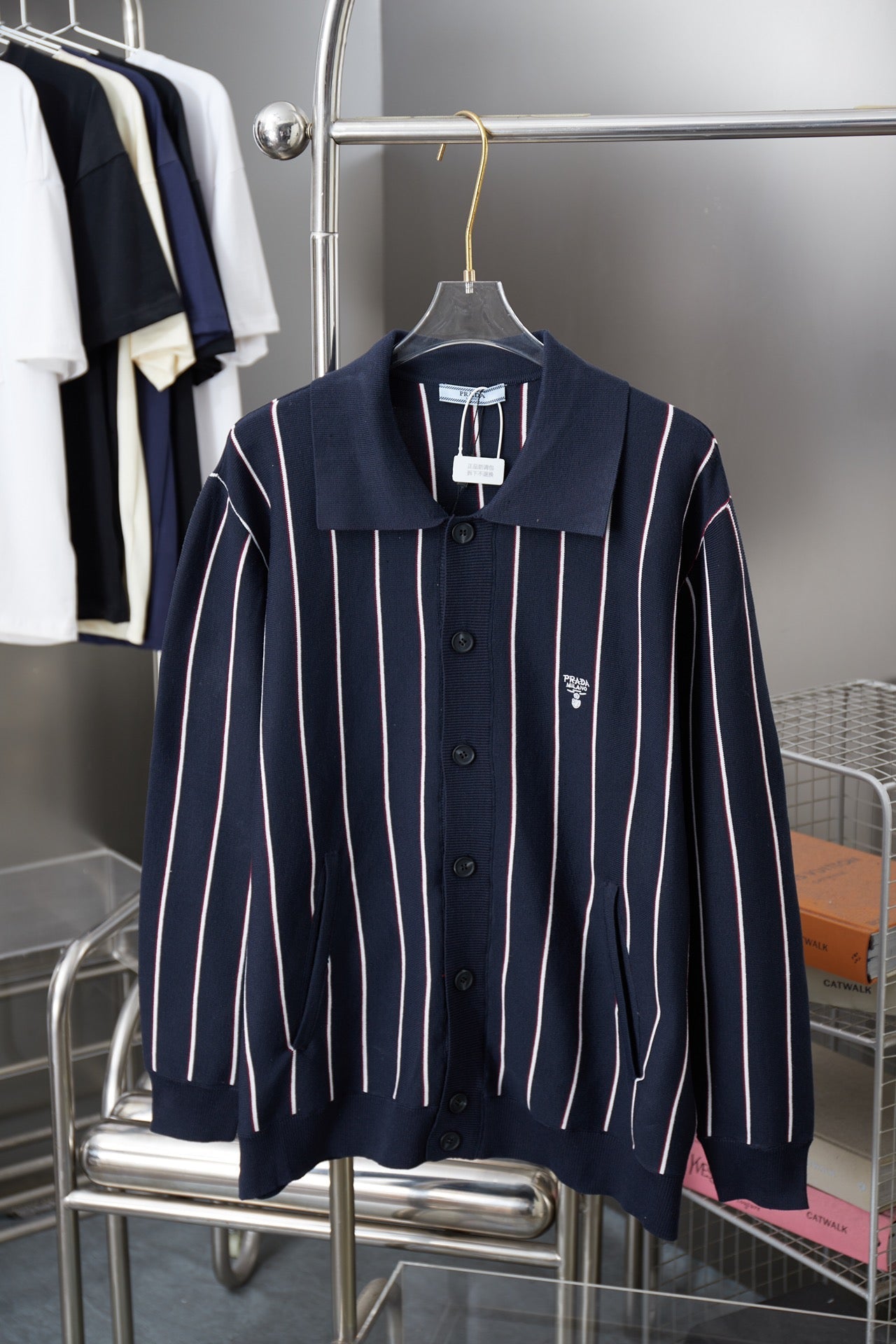 251014 New high-quality embroidered knitted cardigan and lapel sweater