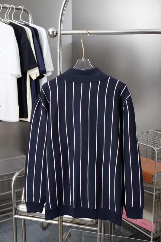 251014 New high-quality embroidered knitted cardigan and lapel sweater